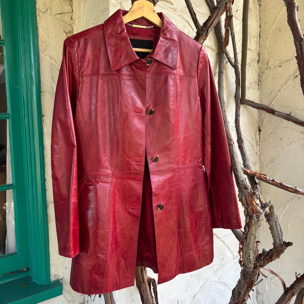 Vintage Red leather blazer